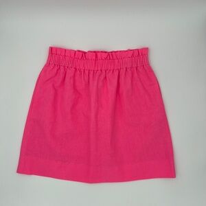 J.Crew Linen Cotton Pull-On Skirt with Pockets Easy Tailoring Barbie Pink